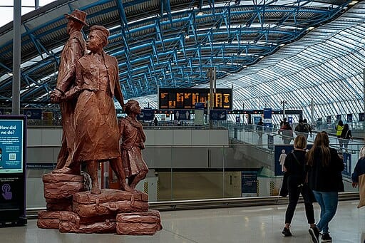 Windrush Monument at Waterloo station in London